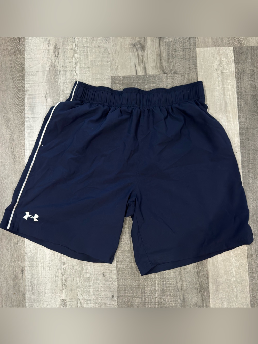 LG Navy Athletic Shorts with White Piping